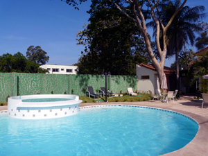 A large swimming pool and jacuzzi are already completed.